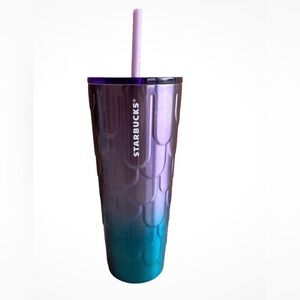 Starbucks Cold Cup Drink Purple Twilight Ombre Mermaid Scale 24 oz